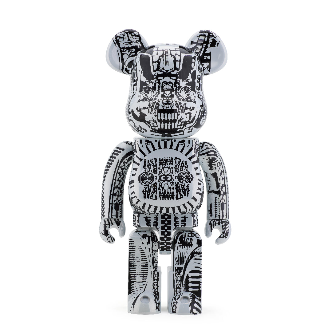 BEARBRICK HR GIGER WHITE CHROME 1000%