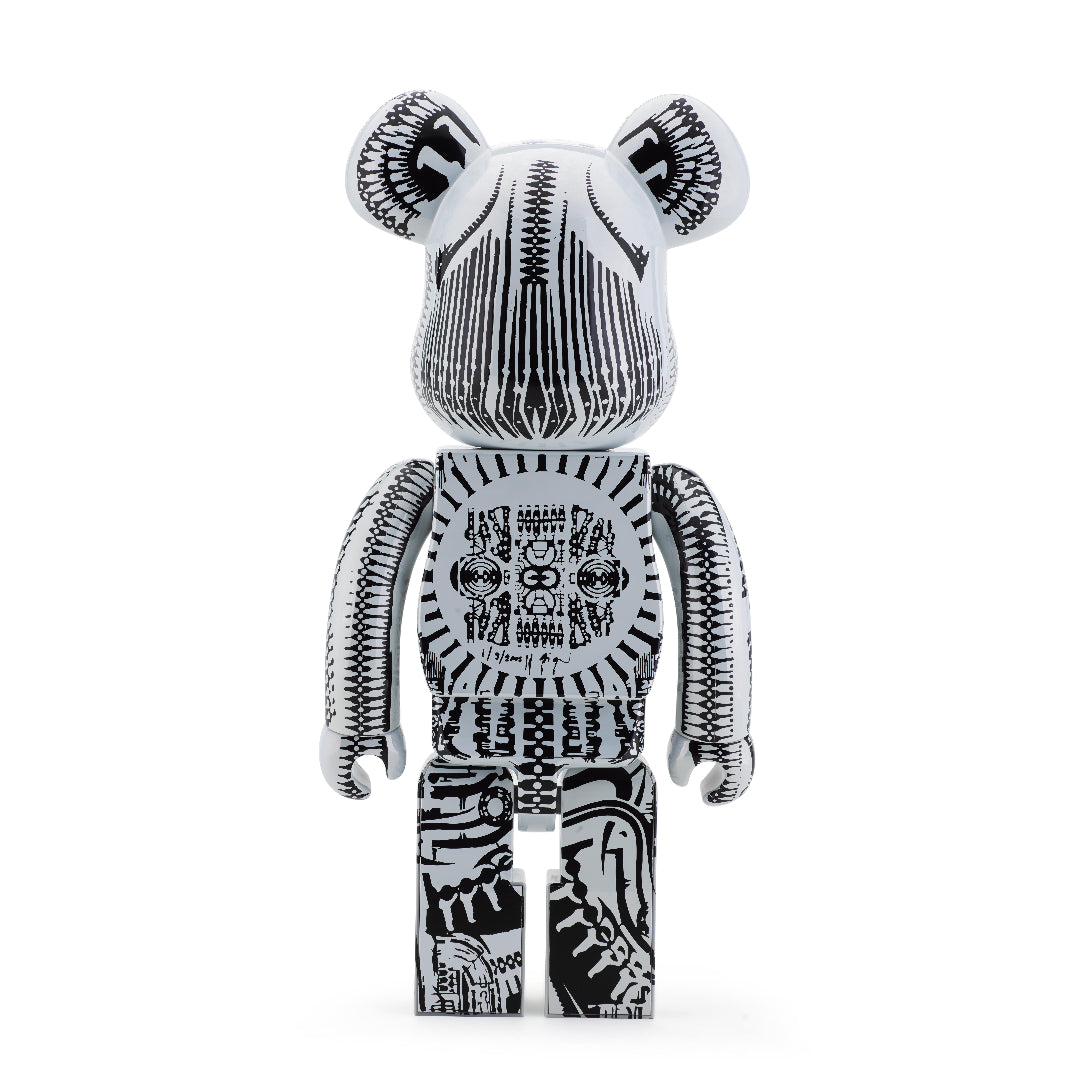 BEARBRICK HR GIGER WHITE CHROME 1000%