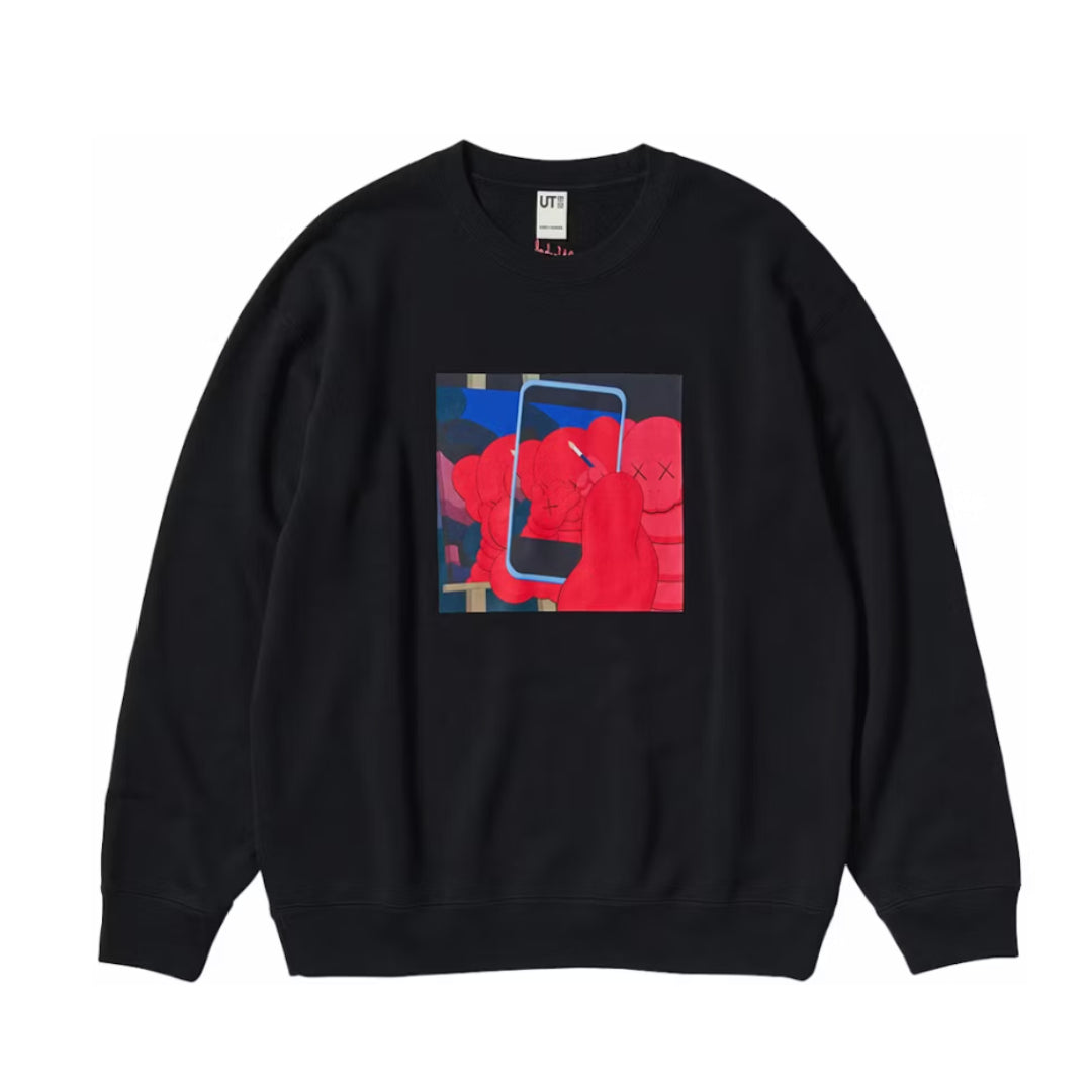 Sudadera KAWS x Warhol UNIQLO negro gráfico colores